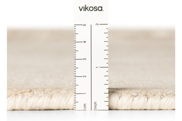 Ръчно изработен кръгъл килим от вискоза в цвят слонова кост ø 120 cm Noemi – Vikosa