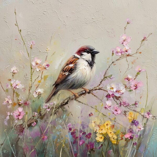 Печатна върху платно картина 32x32 cm Sparrow – Styler