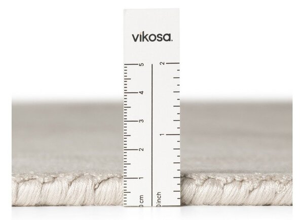 Сив ръчно изработен кръгъл килим от вискоза ø 120 cm Noemi – Vikosa