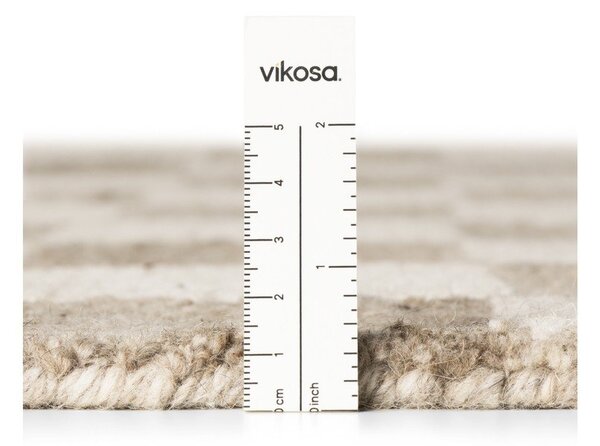 Кремав ръчно изработен вълнен килим 120x180 cm Boho 1.0 Quadra – Vikosa