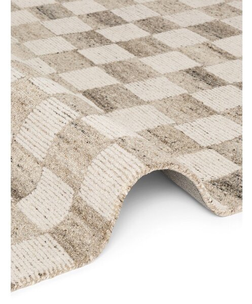 Кремав ръчно изработен вълнен килим 120x180 cm Boho 1.0 Quadra – Vikosa