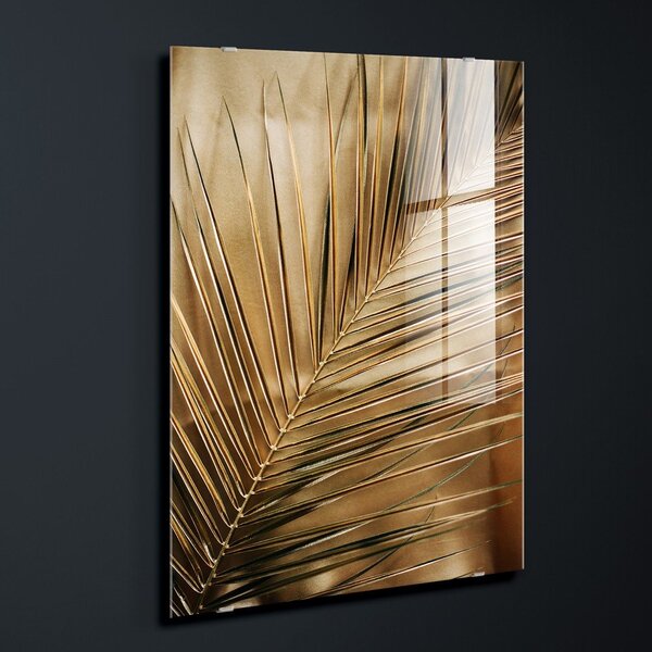 Печатна стъклопис картина 80x120 cm Gold Palm – Styler
