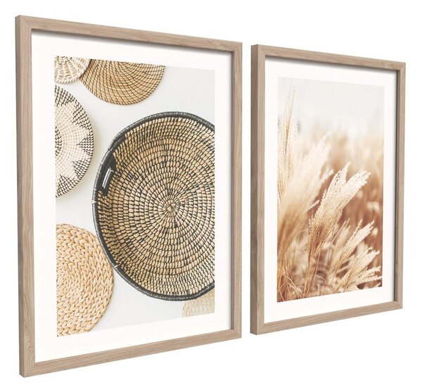 Печатни картини в комплект 2 бр. с включена рамка 30x40 cm Full Beige – Styler
