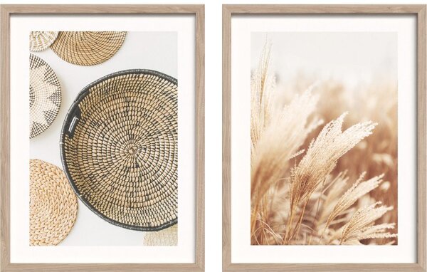 Печатни картини в комплект 2 бр. с включена рамка 30x40 cm Full Beige – Styler