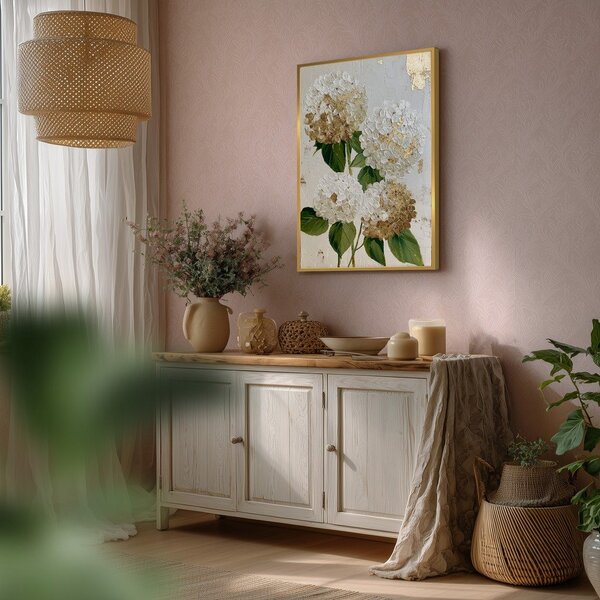 Печатна картина с включена рамка 60x90 cm Hydrangea – Styler