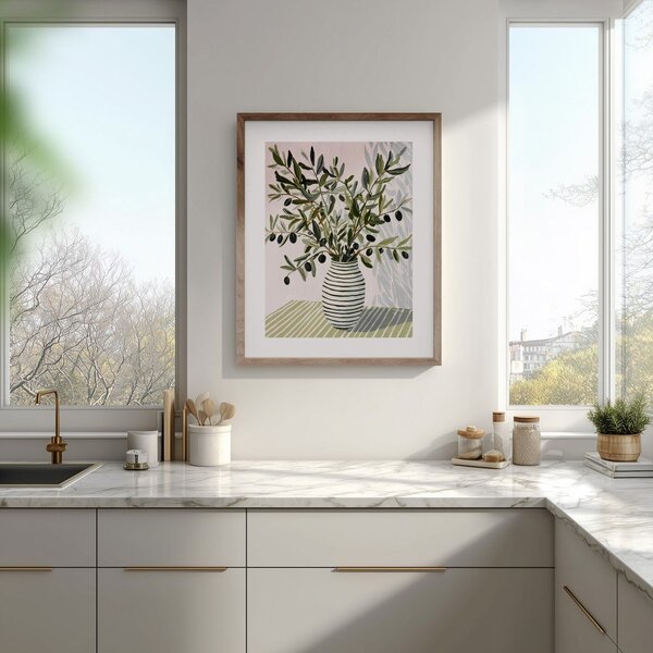 Печатна картина с включена рамка 40x50 cm Olive Bunch II – Styler