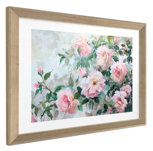 Печатна картина с включена рамка 75x56 cm Blooming Roses – Styler