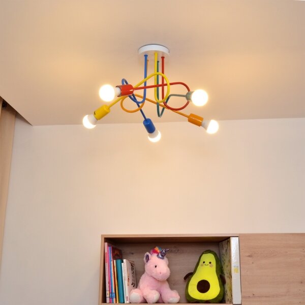 LED детски плафониер OXFORD 5xE27/15W/230V