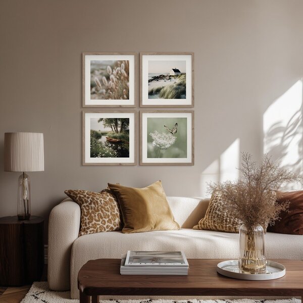 Печатни картини в комплект 4 бр. с включена рамка 30x30 cm Subtle Nature – Styler