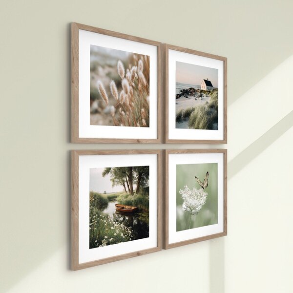 Печатни картини в комплект 4 бр. с включена рамка 30x30 cm Subtle Nature – Styler