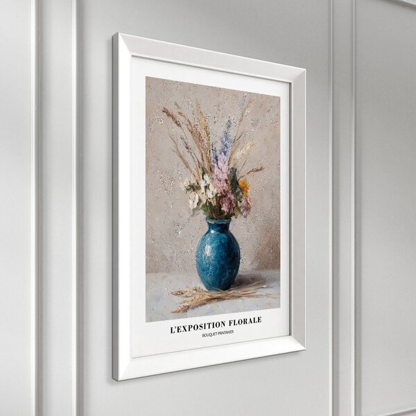 Печатна картина с включена рамка 56x75 cm Blue Vase – Styler