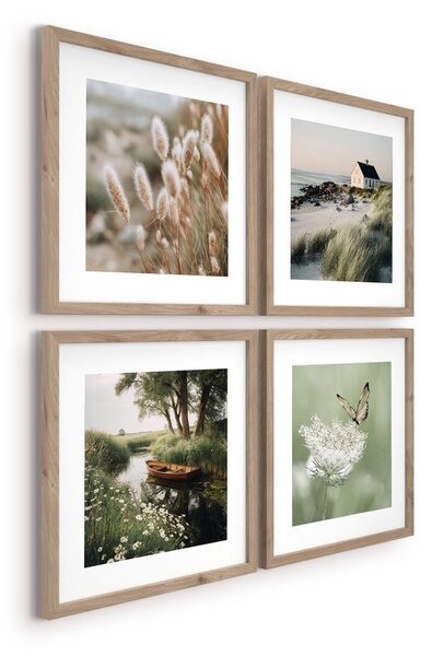 Печатни картини в комплект 4 бр. с включена рамка 30x30 cm Subtle Nature – Styler