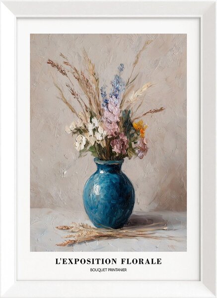 Печатна картина с включена рамка 56x75 cm Blue Vase – Styler