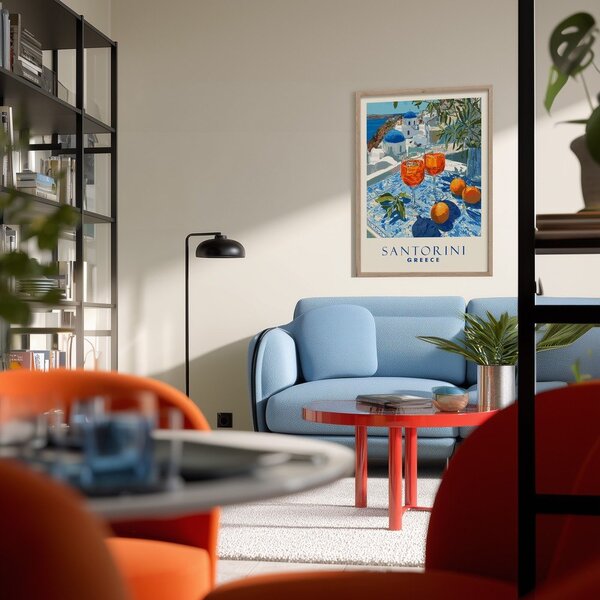 Печатна картина с включена рамка 50x70 cm Santorini – Styler