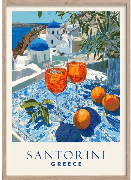 Печатна картина с включена рамка 50x70 cm Santorini – Styler