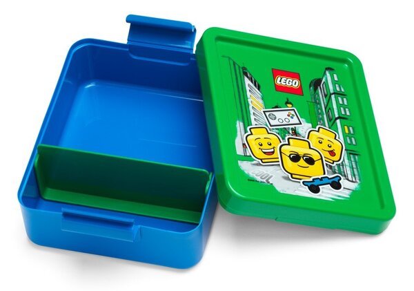 Синя кутия за закуски със зелен капак Iconic - LEGO®