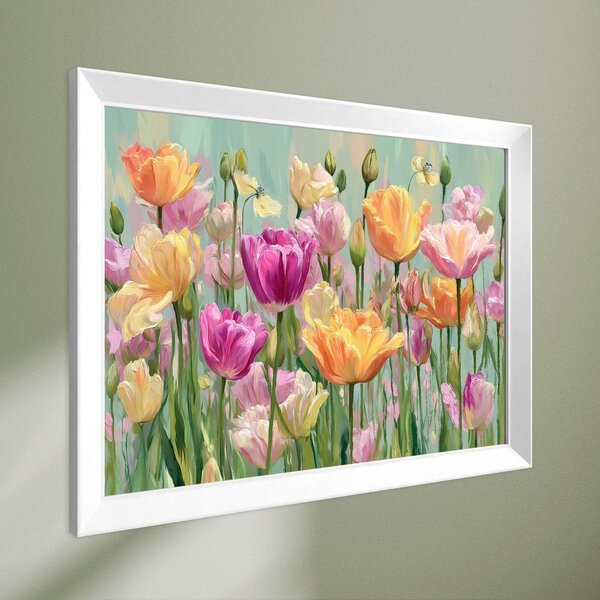 Печатна картина с включена рамка 75x56 cm Spring Tulip – Styler