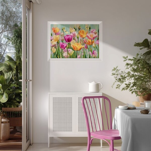 Печатна картина с включена рамка 75x56 cm Spring Tulip – Styler
