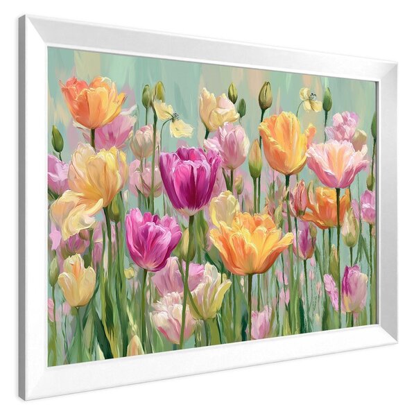 Печатна картина с включена рамка 75x56 cm Spring Tulip – Styler