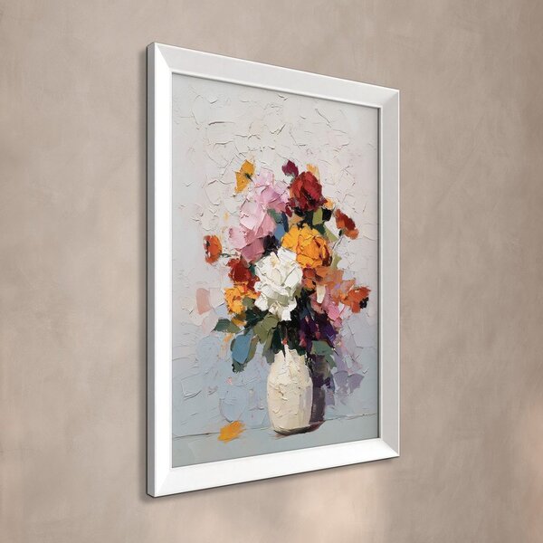 Печатна картина с включена рамка 56x75 cm White Vase – Styler