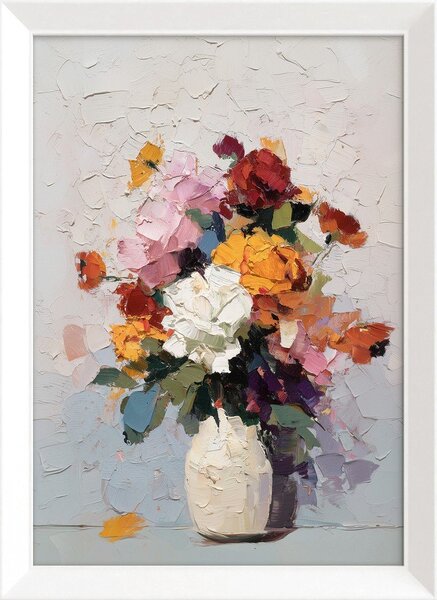 Печатна картина с включена рамка 56x75 cm White Vase – Styler