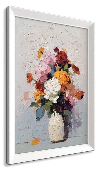 Печатна картина с включена рамка 56x75 cm White Vase – Styler