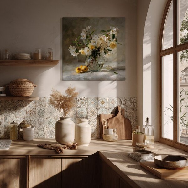Печатна картина с включена рамка 70x70 cm Apple Flowers – Styler