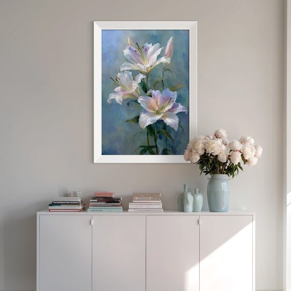 Печатна картина с включена рамка 56x75 cm Lilies – Styler