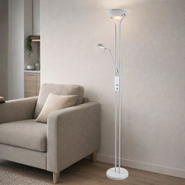 Brilagi - Димируема подова лампа SCARLETT 1xR7s/230W/230V + 1xG9/40W бяла