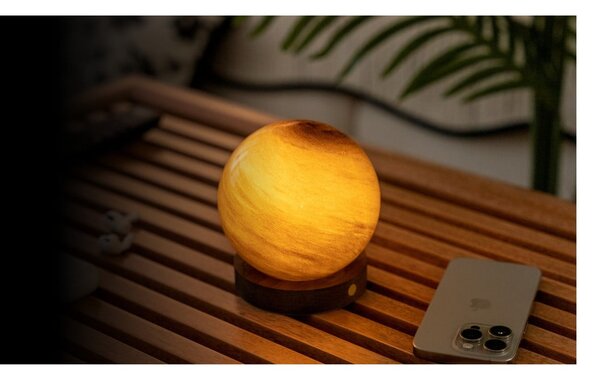 Тъмнокафява светлинна декорация с USB ø 8 cm Sand Storm – Gingko
