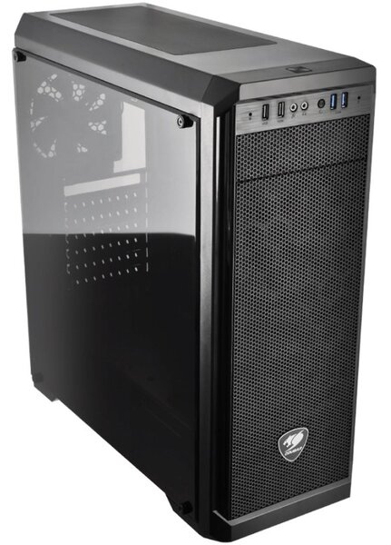 Chassis COUGAR MX330-G Mid-Tower, Mini-ITX/Micro-ATX/ATX, Max. Graphics Card Length-350mm/12.8 (Inch), Max. CPU Cooler Height-155mm/6.1 (Inch), CM, Tempered Glass, USB3.0x2/USB2.0 x2/Micx1/Audio x1, Water cooling support