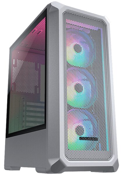 COUGAR Archon 2 Mesh RGB (White), Mid Tower, Mini ITX / Micro ATX / ATX, USB 3.0 x 2, USB 2.0 x 1, Mic x 1 / Audio x 1, RGB Button, 3mm Tempered Glass