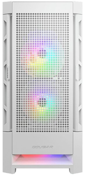 COUGAR Airface RGB White, Mid Tower, 2x 140 1x120 ARGB Fans, RGB Button, 4mm Tempered Glass, Mini ITX / Micro ATX / ATX / CEB/ E-ATX, USB 3.0 x 2, USB 2.0 x 1, 4 Pole Headset Audio Jack x1