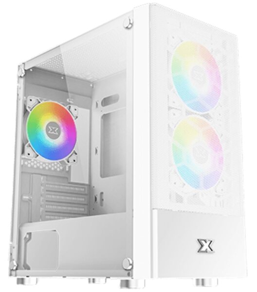 Oreo Arctic White EN47772, M-ATX, USB3.0x1+USB2.0x2, Meshed Grill FP, Left TG, 3PCS X24F Arctic Fixed RGB Fan