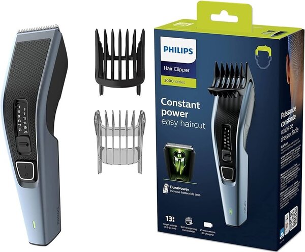 Philips Series 3000 hair clipper Stainless steel blades, 13 settings