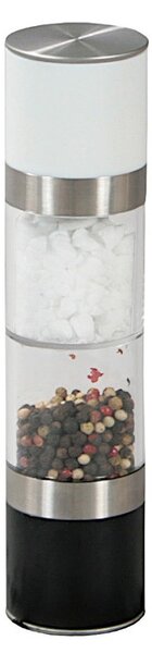 Мелничка за сол и черен пипер Kesper 13696, 22 см, Неръждаема стомана, Керамичен механизъм, Бял/черен