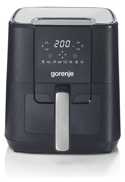 Фритюрник с горещ въздух Gorenje AF1350DWB, 5.4 л. вместимост, 8 програми, незалепващо покритие, 1350W