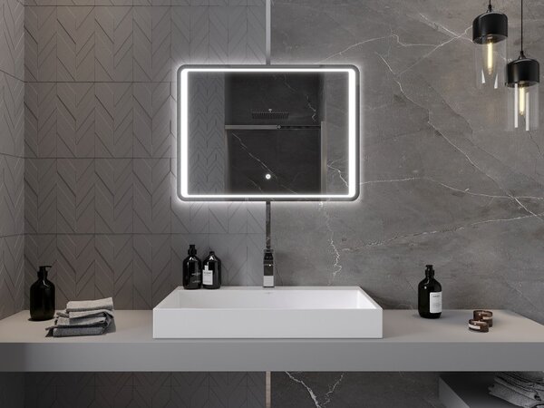 Mexen Zusa осветено огледало за баня 80 x 60 см, LED 6000K, анти-пара - 9808-080-060-611-00