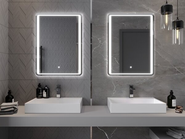 Mexen Zusa осветено огледало за баня 60 x 80 см, LED 6000K, анти-пара - 9808-060-080-611-00