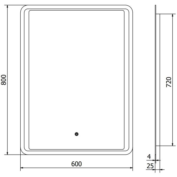 Mexen Zusa осветено огледало за баня 60 x 80 см, LED 6000K, анти-пара - 9808-060-080-611-00