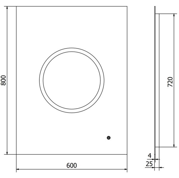 Mexen Koga подсветено огледало за баня 60 x 80 см, LED 6000K, анти-мъгла