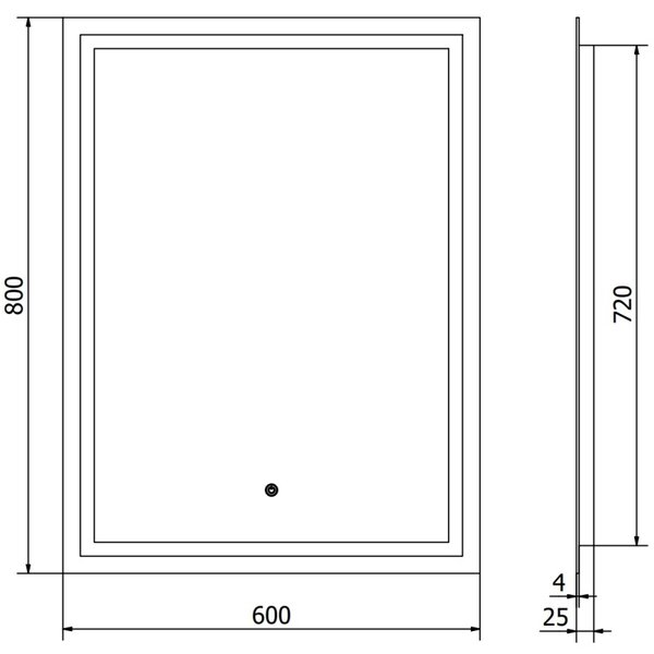 Mexen Miko осветено огледало за баня 60 x 80 см, LED 6000K, анти-мъгла - 9819-060-080-611-00