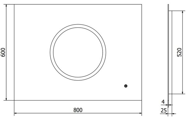 Mexen Koga огледало за баня с подсветка 80 x 60 см, LED 6000K, антипара - 9821-080-060-611-00