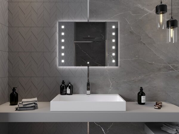 Mexen Ner осветено огледало за баня 80 x 60 см, LED 6000K, против мъгла - 9809-080-060-611-00
