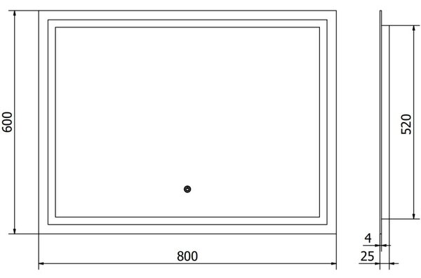 Mexen Miko подсветено огледало за баня 80 x 60 cm, LED 6000K, антипара - 9819-080-060-611-00