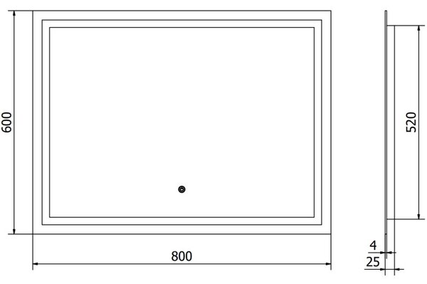 Mexen Miko осветено огледало за баня 100 x 80 см, LED 6000K, противозамъгляване