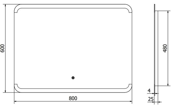 Mexen Nida осветено огледало за баня 80 x 60 см, LED 6000K, анти пара - 9806-080-060-611-00
