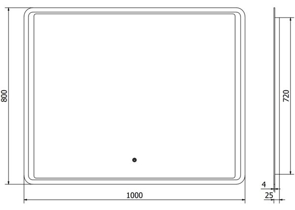 Mexen Zusa осветено огледало за баня 100 x 80 см, LED 6000K, анти-пара - 9808-100-080-611-00