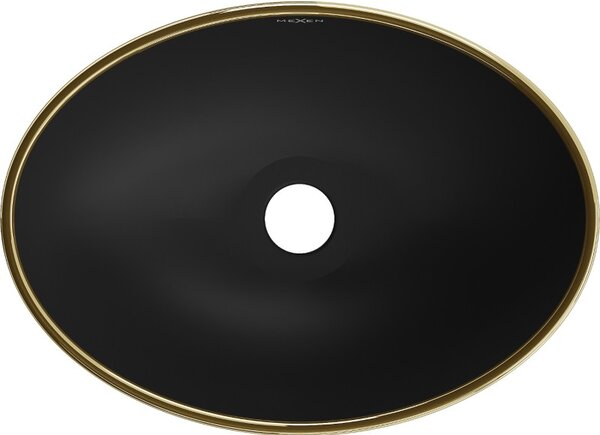Mexen Elza мивка върху плот 40 x 33 см, черна мат/златен каре модел - 21014029
