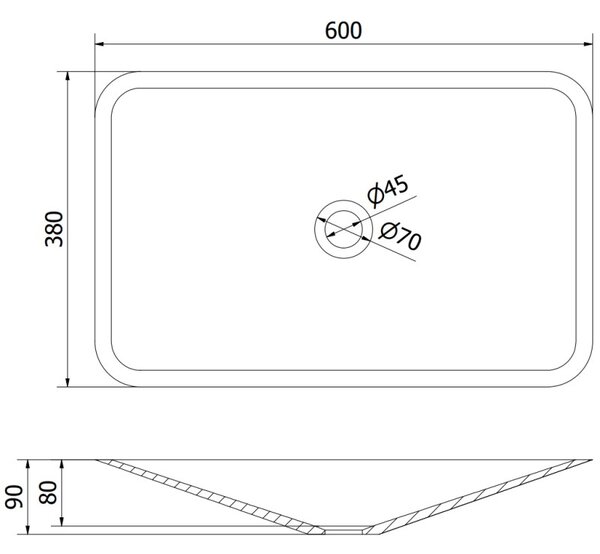 Mexen Esper плотномерна мивка от конгломерат 60 x 38 см, черна - 23036071